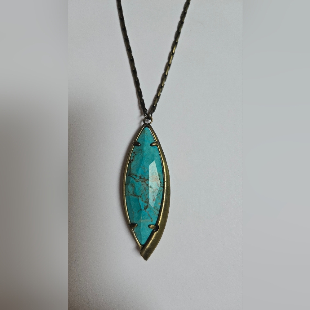 Kendra Scott Milla Faux Turquoise Pendant Necklace NWOT